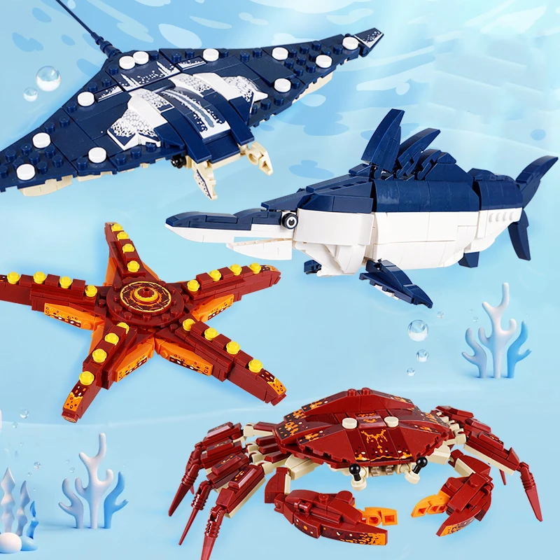 Aquarium Fish Lego - Yaratıcı Montaj Yengeç Okyanus Hayvanları Yapı