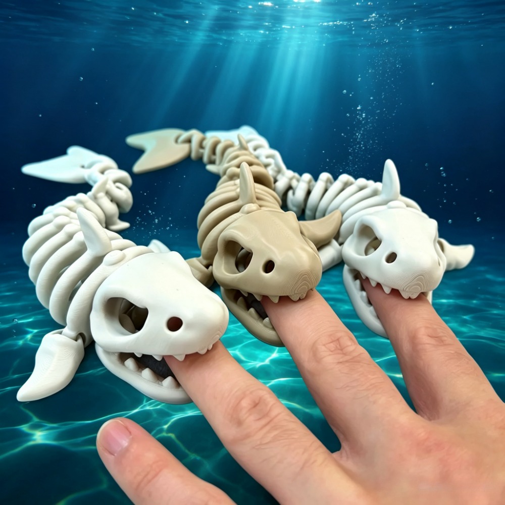 Aquarium Fish Items - Köpekbalığı İskeleti Akvaryum Dekoru Eklemli Süsleme