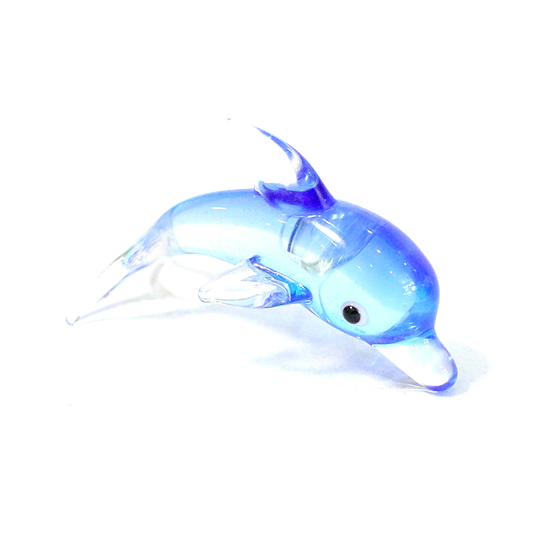 Aquarium Fish Dolphin - Murano Cam Yunus Minyatür Figürü Sevimli