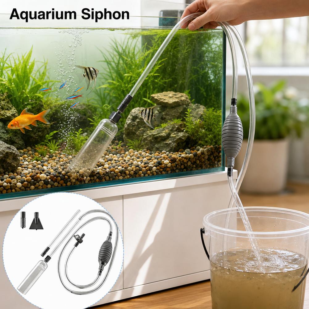 Aquarium Fish Waste Collector - Manuel Akvaryum Sifonu Balık Tankı Su