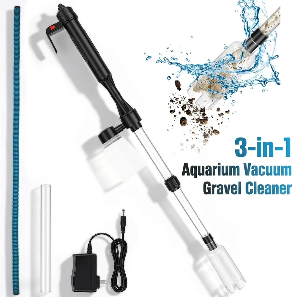 Aquarium Fish Electric - Akvaryum Vakumlu Çakıl Temizleyici 3'ü 1