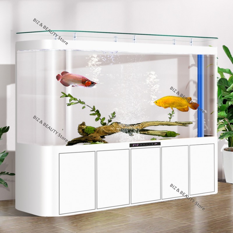 All Fish In Aquarium - Büyük Kavisli Köşe Balık Tankı Akvaryumu