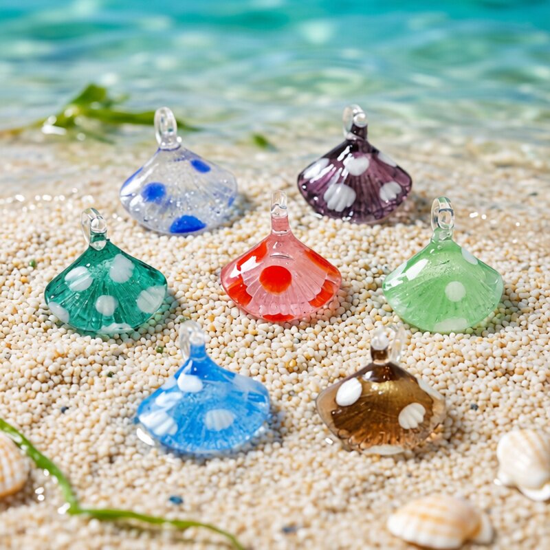 Aquarium Fish Items - Renkli Mini Deniz Kabuğu Charm Cam