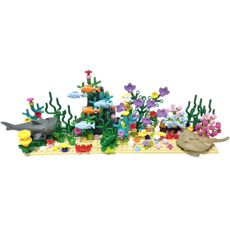 Aquarium Fish Lego - Şehir MOC Akvaryumu Sualtı Dünyası Bitki